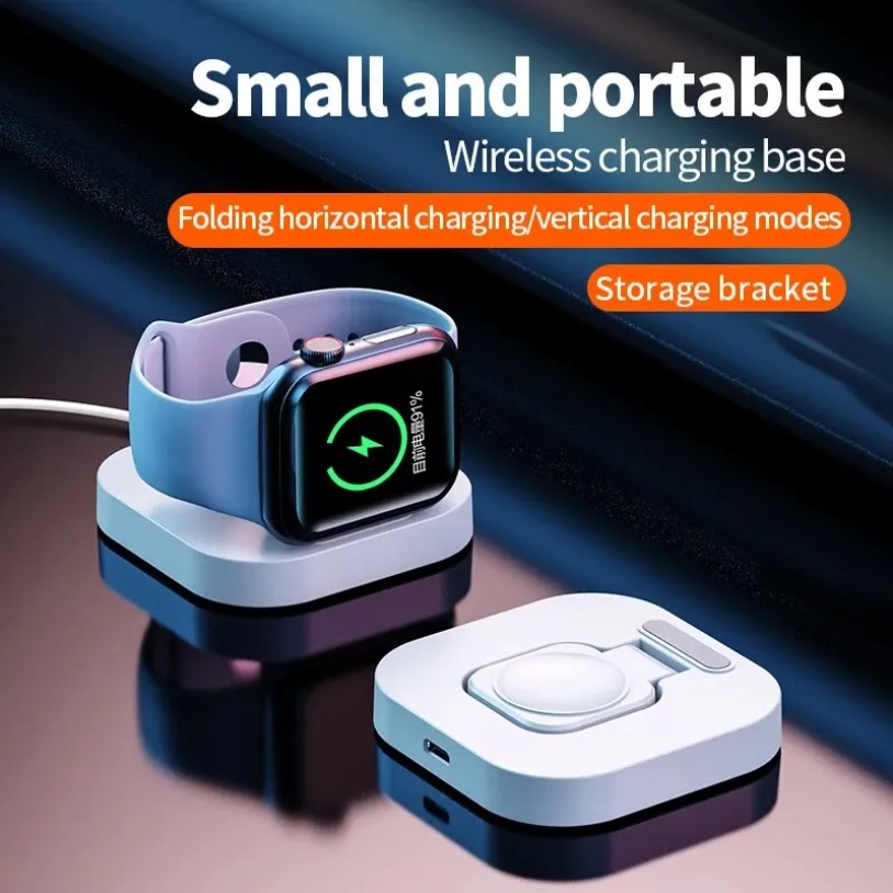 Wireless Charger Watch - Tragbare Schnelllade-Basishalterung, magnetische kabellose Uhrenladestation, Dock