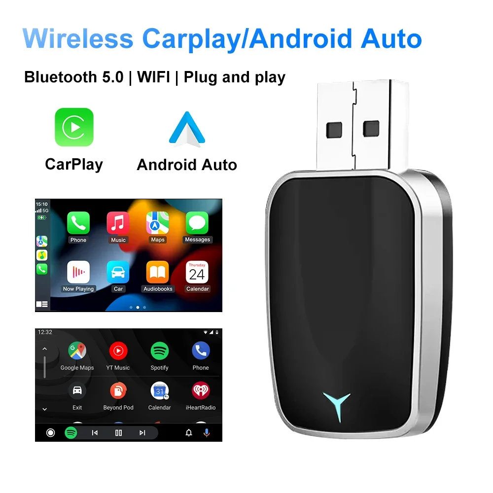Smartwatch Universal - 2025 verdrahtet mit Wireless CarPlay Android