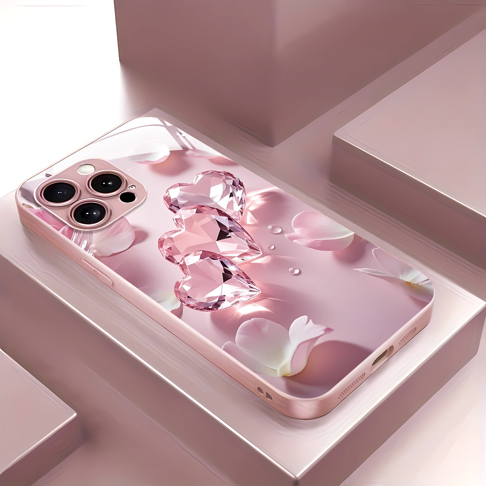 Screen Protector Film - Rosa Schmetterling gehärtetes Glas Hülle für