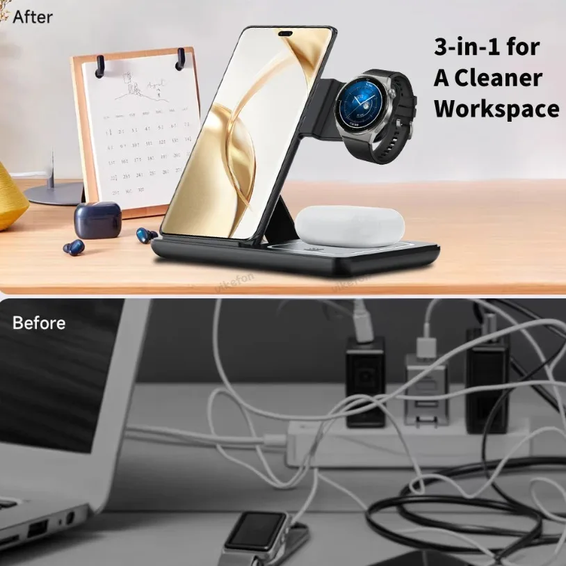 3-in-1 faltbarer kabelloser La – Wireless Charger Watch Bewertung und Preis