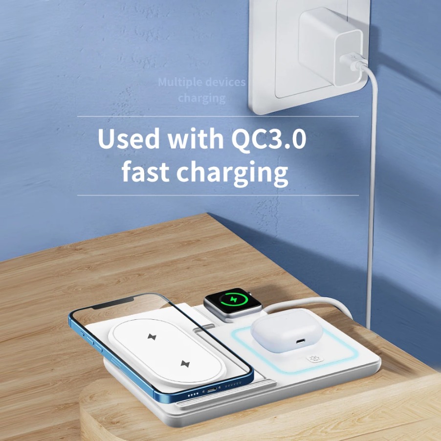 3-in-1 faltbares Nacht-LED-Lic – Wireless Charger Watch Bewertung und Preis