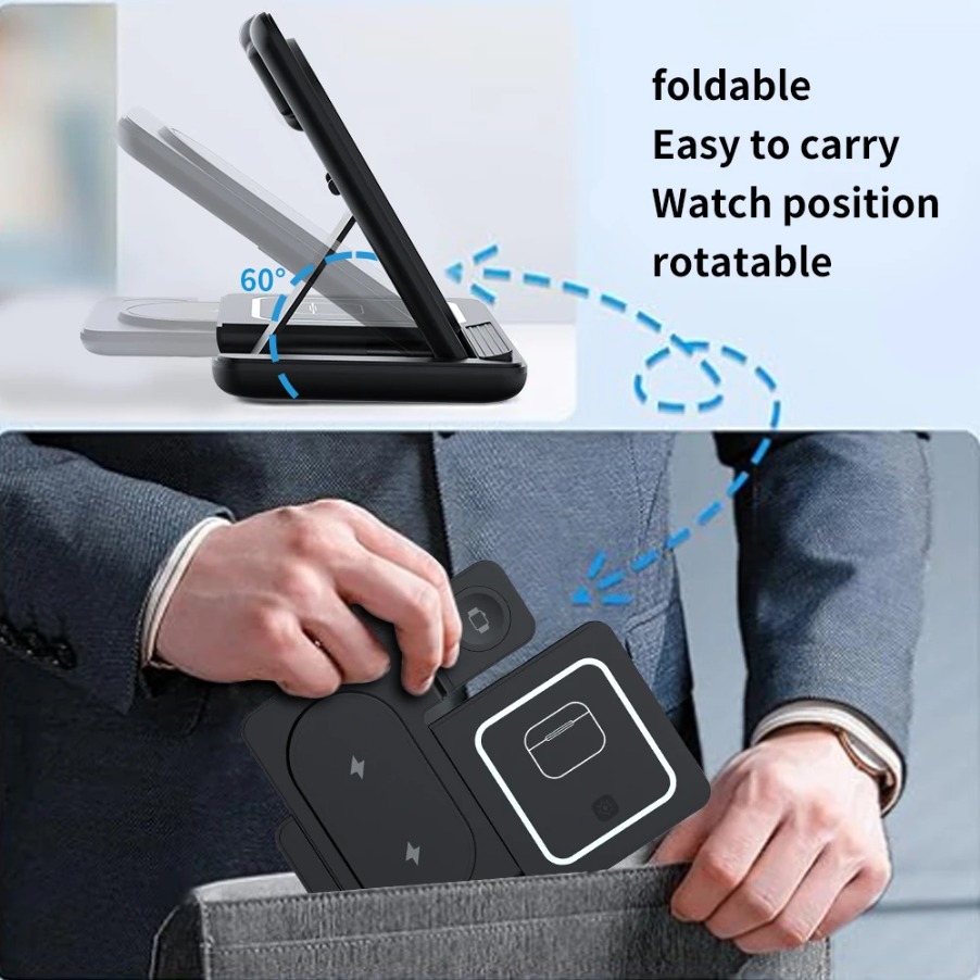 3-in-1 faltbares Nacht-LED-Lic – Wireless Charger Watch Bewertung und Preis