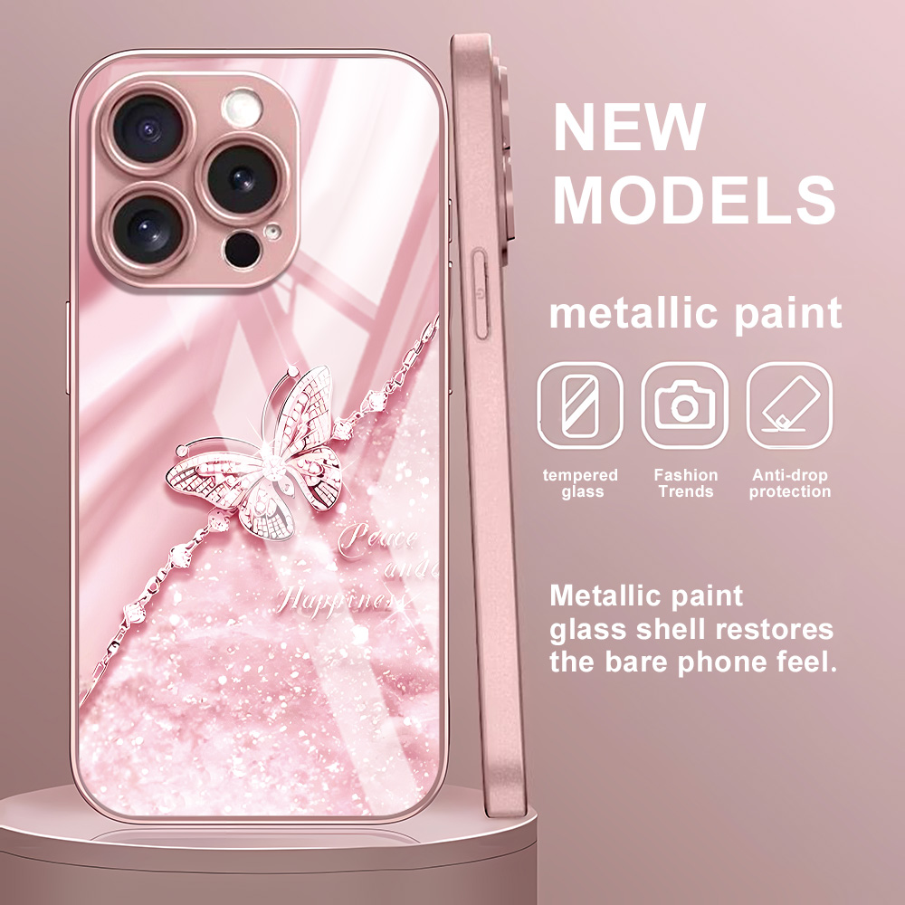Rosa Schmetterling gehärtetes  – Screen Protector Film Bewertung und Preis